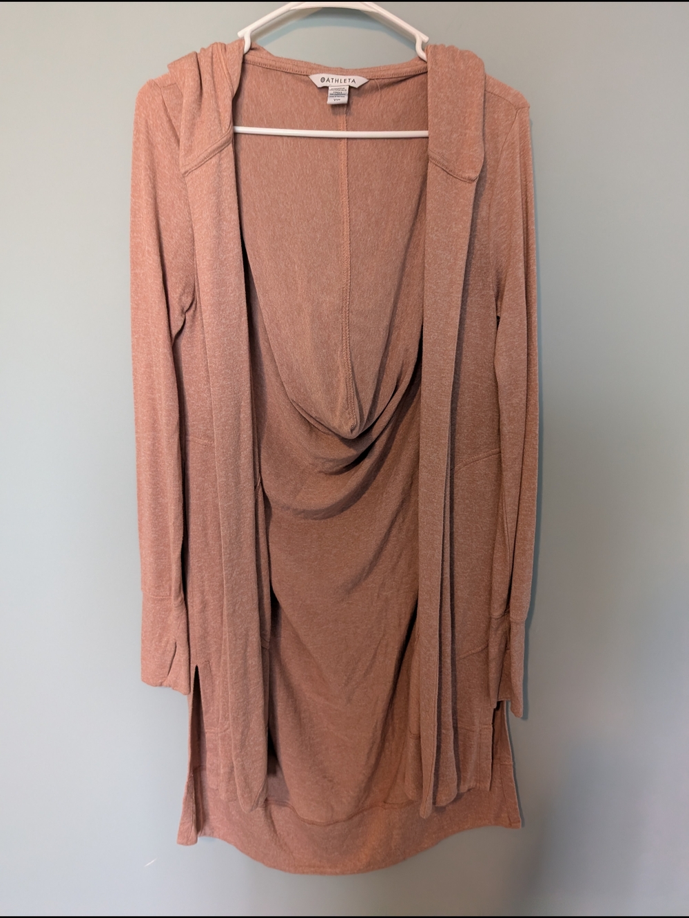 Athleta Dusty Rose Open-Front Knit Top